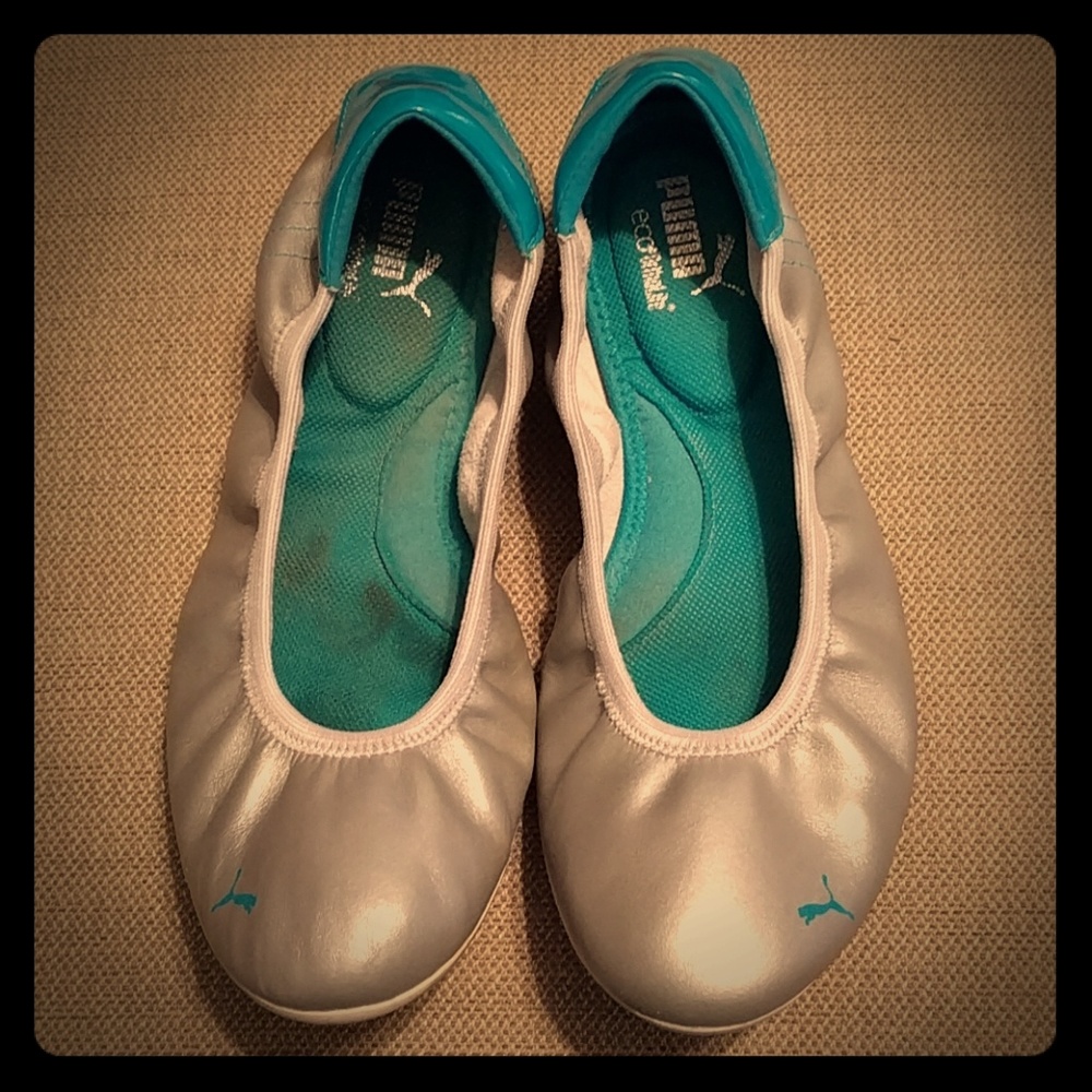 PUMA Ballet Flats - Silver & Turquoise, 9.5